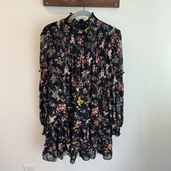 Cinq à Sept Black Floral Mini Dress - Picture 4 of 13